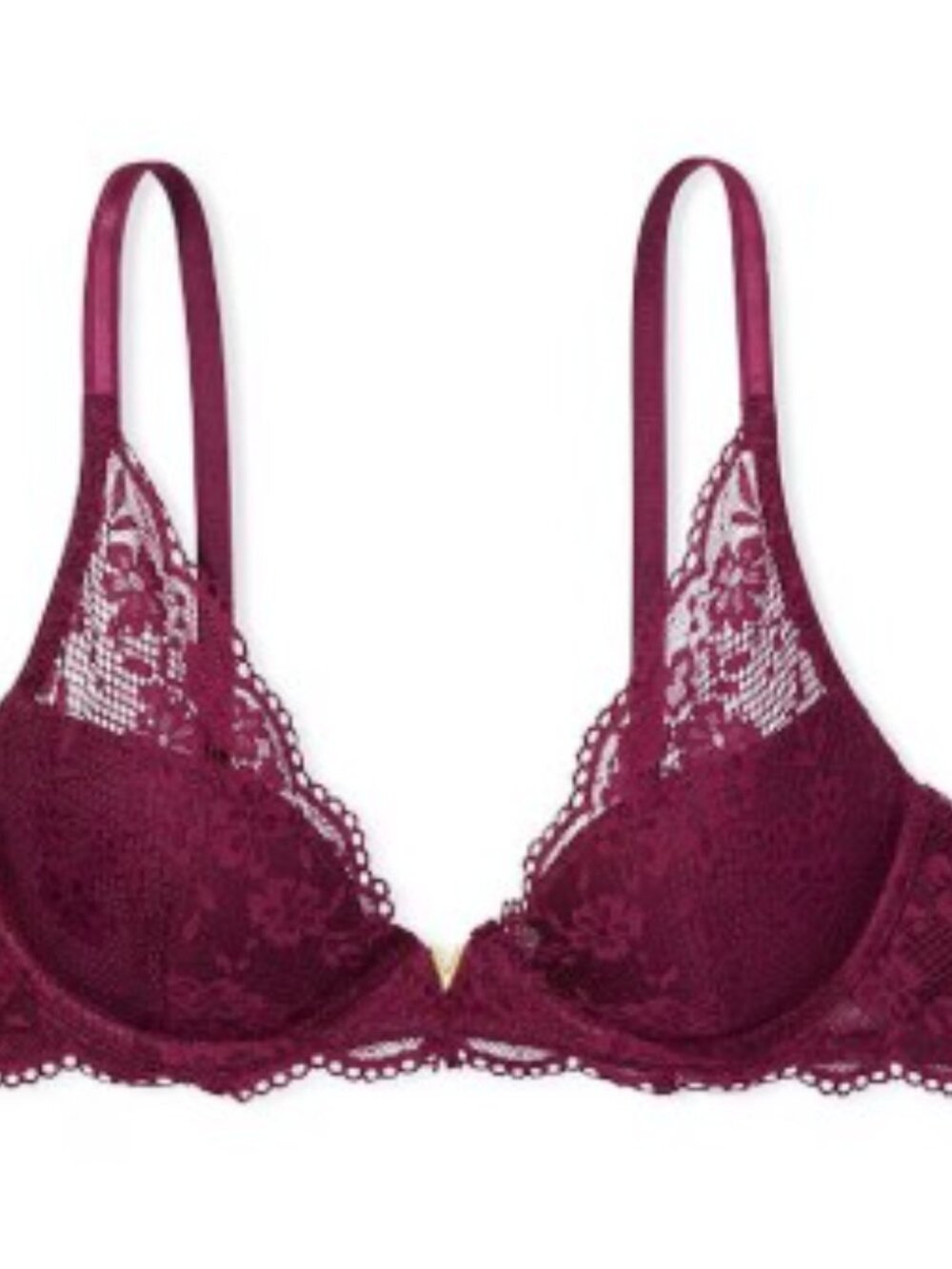 Victoria's Secret Lave Bra 44DDD Love Cloud Plunge NWT Burgundy V-Logo $55